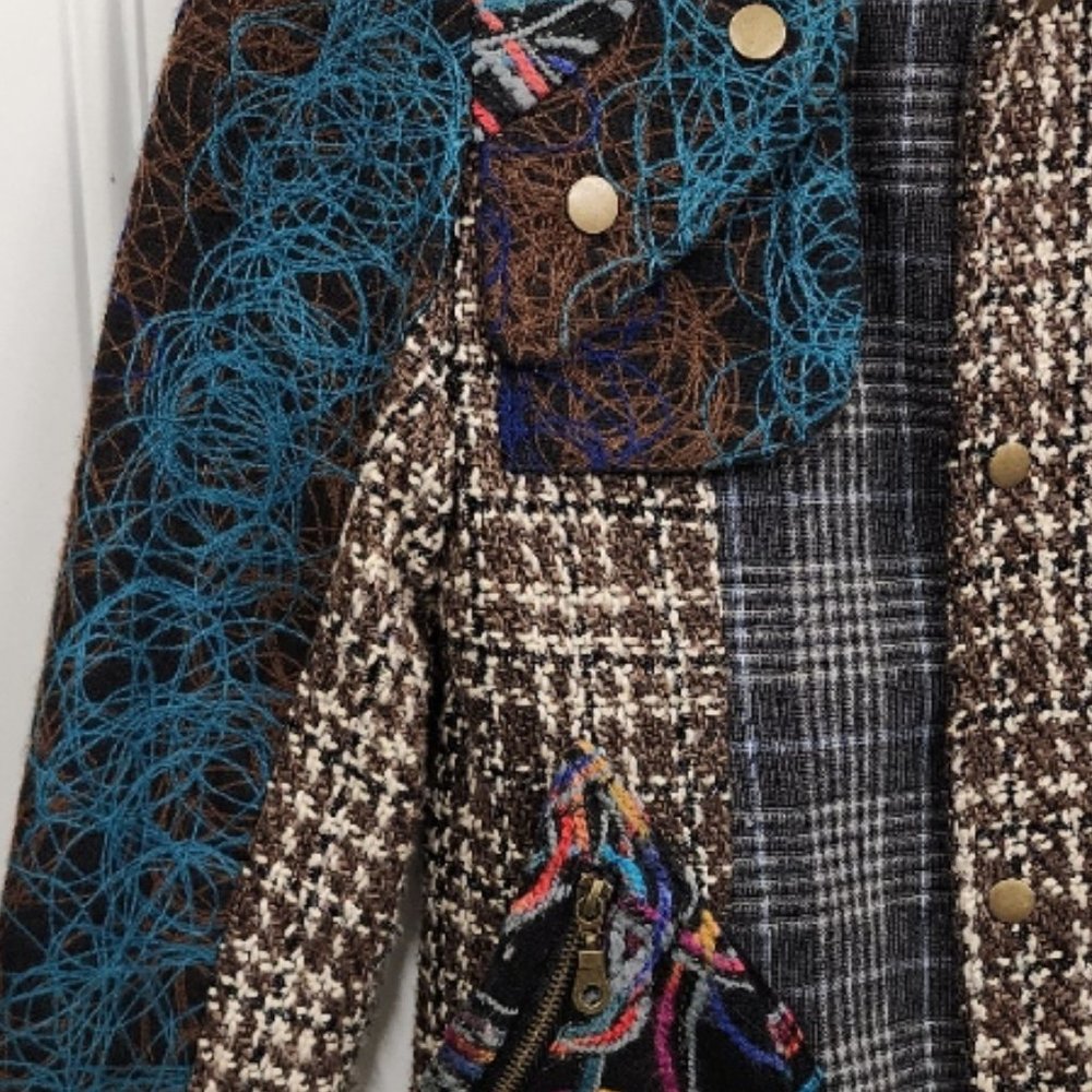 Pura Vida Jacket - Colorful Mixed Fabric, Pattern, Textures - Size Medium - Picture 6 of 12